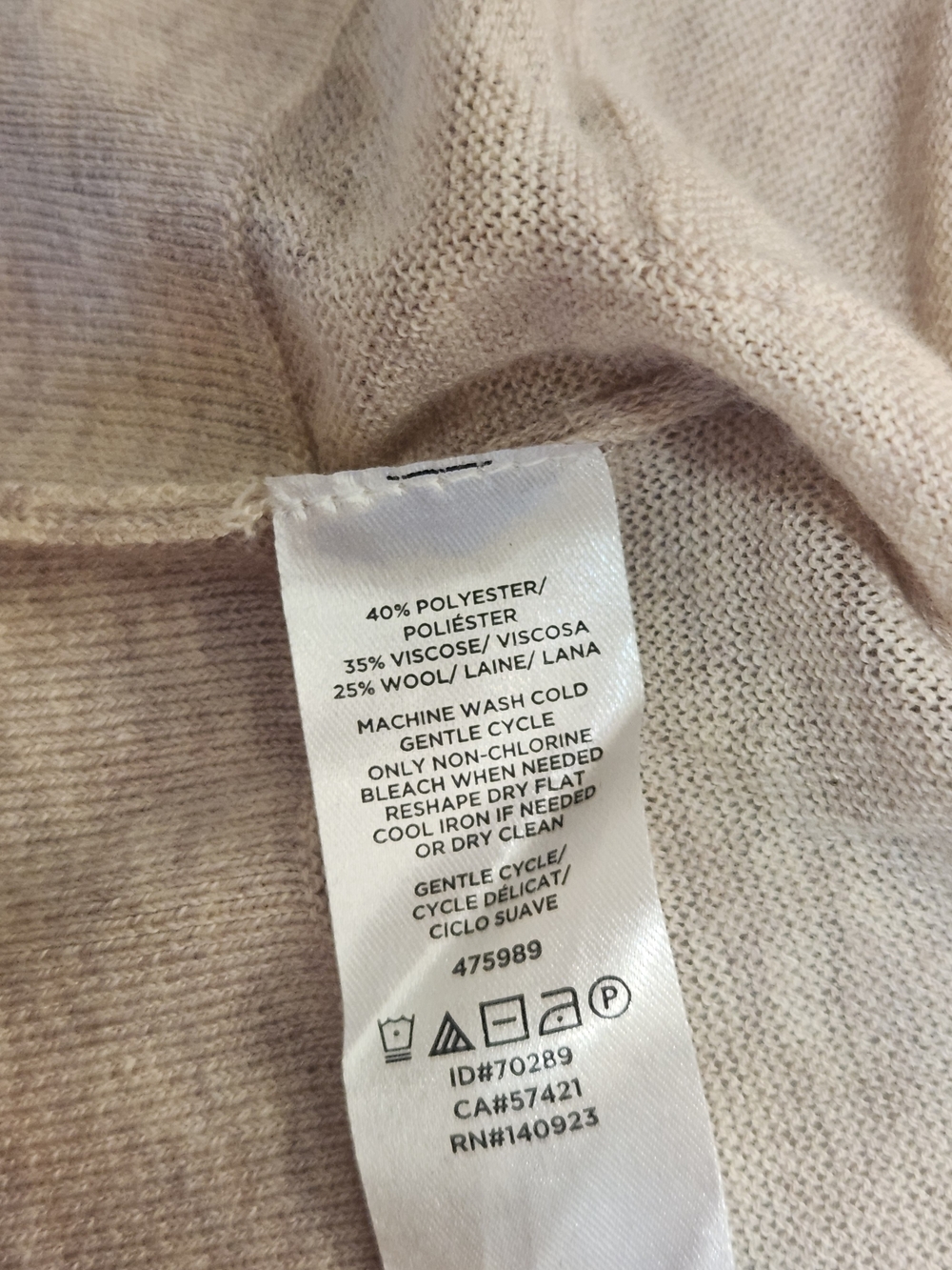 NWT LOFT Oatmeal Wool Blend Open Light Beige Open-Front Women's Cardigan Sweater - Picture 5 of 7